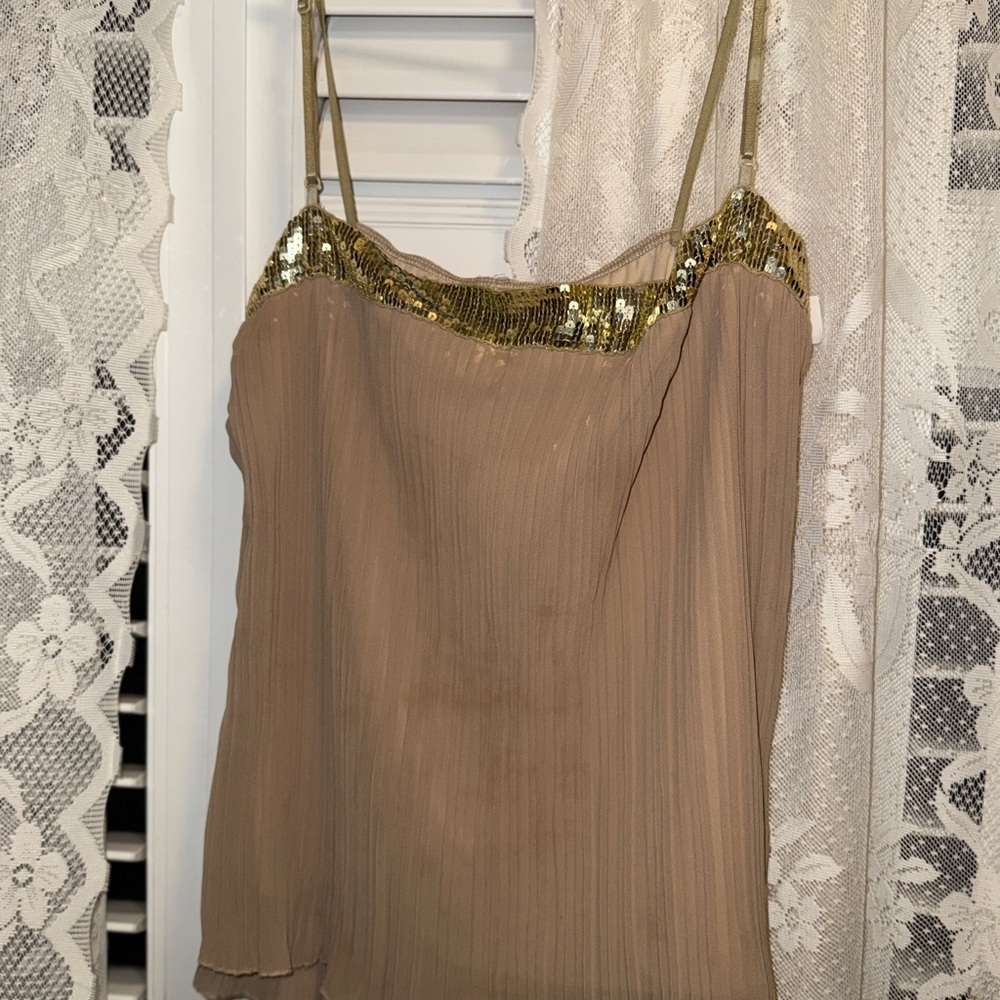 Elegant Gold and Tan Women's Top